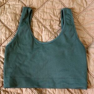 NVGTN Teal Ribbed Sports Bra
